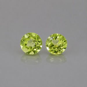 2.8 ct Natural Peridot Pair | Round Step Cut | Eye Clean | Madagascar