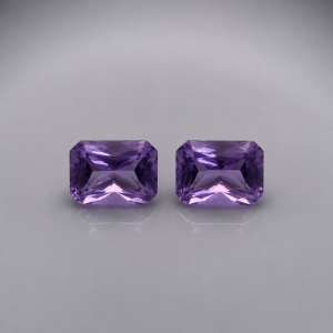 Amethyst Pair 3.00 Carats – Radiant Cut Rectangular Purple Amethyst from Sri Lanka | Unheated