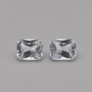 Natural White Topaz Pair 3.50 Carats | Unheated Radiant Cut Matching Pair from Sri Lanka