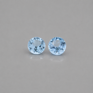 Sky Blue Topaz Pair 1.28 Ct | Round Step Cut Matching Gemstones | Sri Lanka